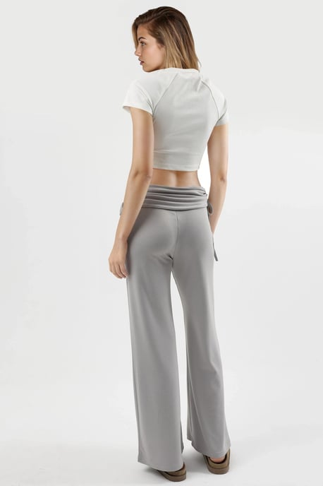 Modal Touch Hoge Taille Wijde Pantalon met Gathered Detail - Image 3