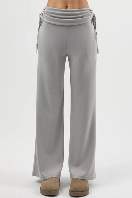 Modal Touch Hoge Taille Wijde Pantalon met Gathered Detail - Image 6