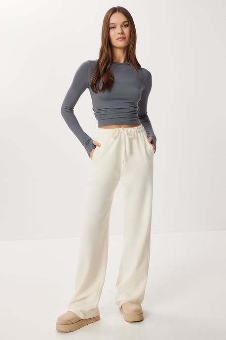 Wide Leg Jogger Pants with Drawstring Closure - Image 2