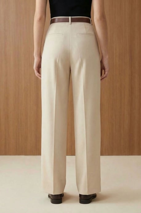 Hoge Taille Plissé Brede Pijpen Broek - Image 4