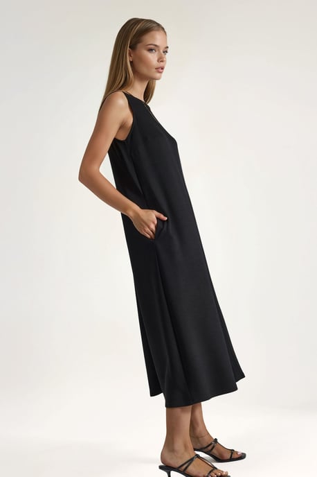 Modal Touch Ontspannen Midi-jurk met Zakken - Image 6