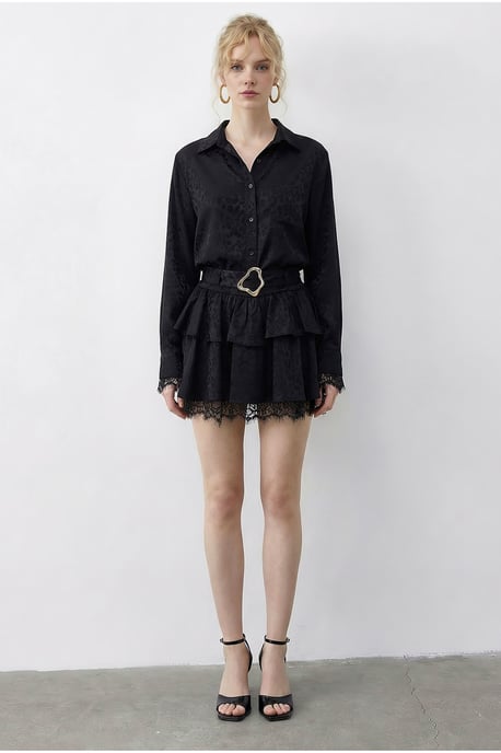 Leopard Print Shirt Dress with Belt - Image 2
