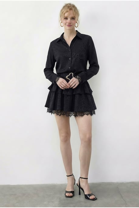 Leopard Print Shirt Dress with Belt - Image 3