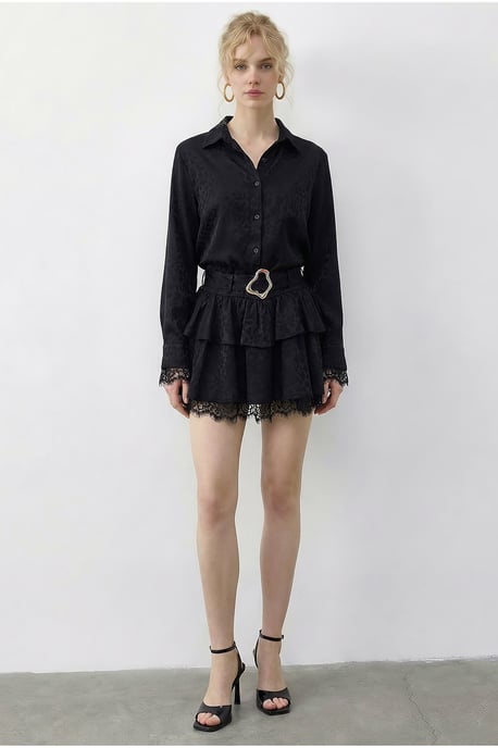 Leopard Print Shirt Dress with Belt - Image 4