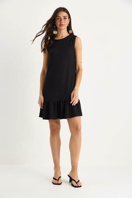 Textured Crepe Midi-jurk met Rimpeldetail - Image 2