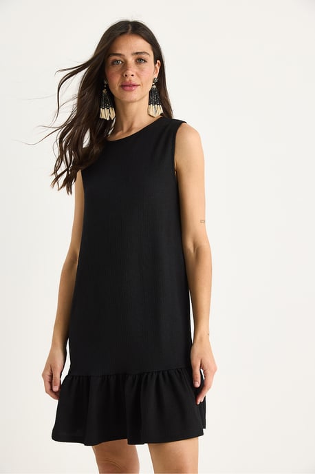 Textured Crepe Midi-jurk met Rimpeldetail - Image 4