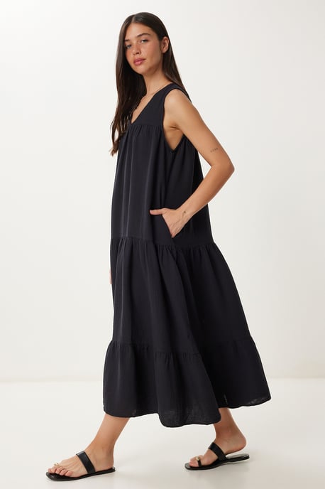 Volants V-hals Midi Jurk - Image 3
