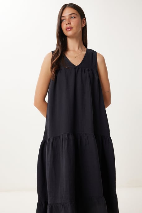 Volants V-hals Midi Jurk - Image 4