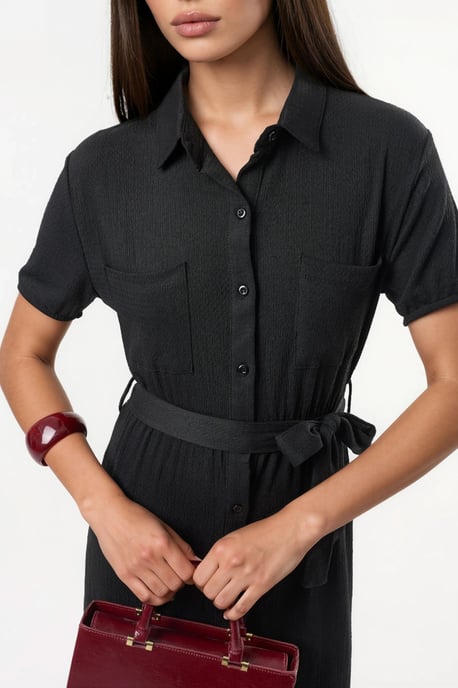 Geveste Midi Overhemdjurk - Image 4