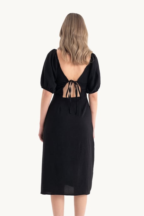 Sweetheart Neck Midi Dress with a Side Slit - Image 4