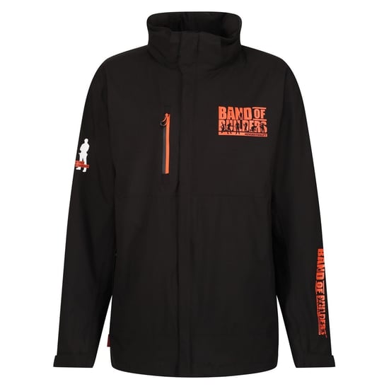 Men's Regatta Solid Patterned Softshell Jacket with Lettering in Black - Image 1