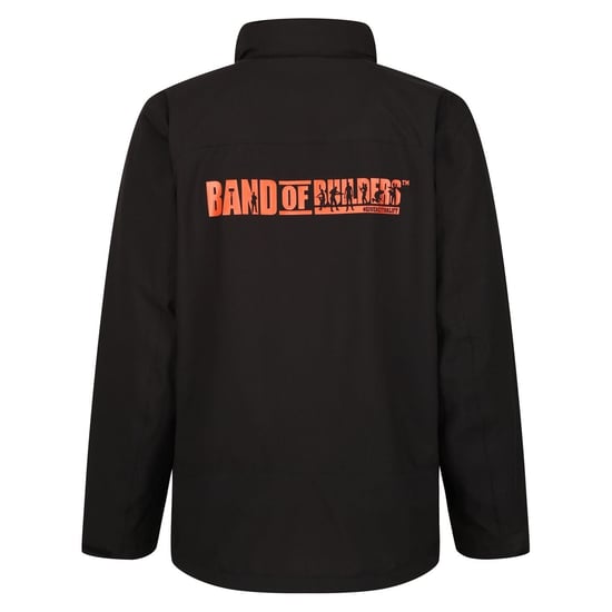 Men's Regatta Solid Patterned Softshell Jacket with Lettering in Black - Image 2