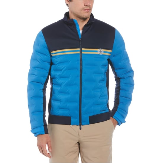 Men's Original Penguin Lsflzp Penguin Mock Neck Performance Jacket in Black Iris - Image 1