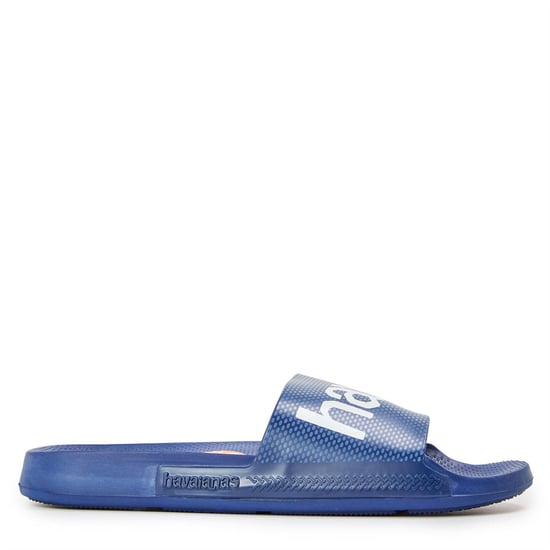 Women's Havaianas Classic Logomania Black Flip Flops in Navy Blue - Image 1