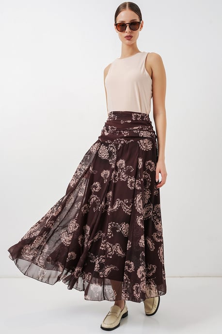 Hoge Taille Paisley Maxi Rok - Image 1