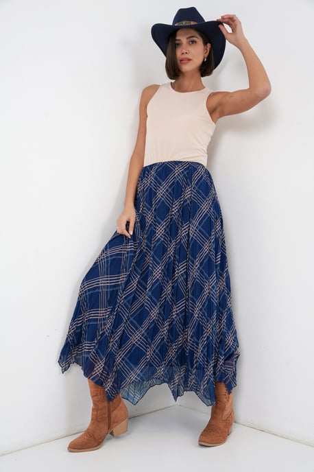 Asymmetrische Patroon Maxi Rok - Image 1
