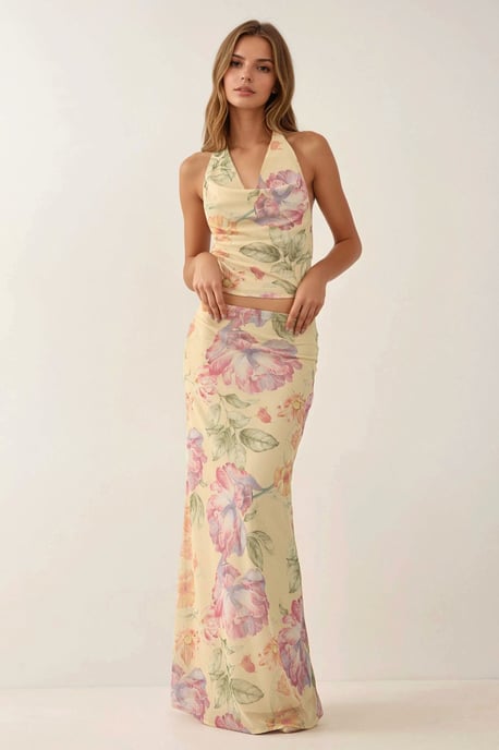 Lage Taille Bloemen Maxi Rok - Image 3
