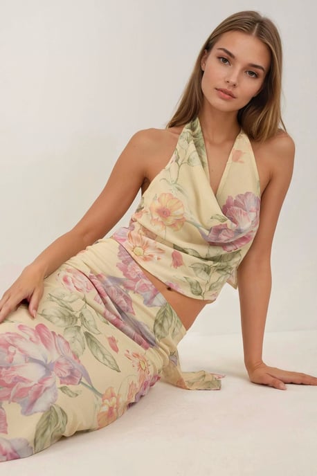 Lage Taille Bloemen Maxi Rok - Image 4