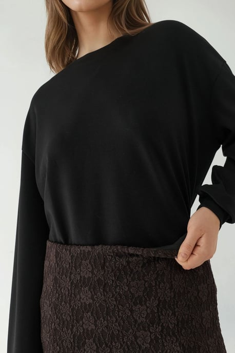Hoge Taille Kanten Maxi Rok - Image 6