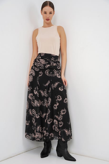 Hoge Taille Paisley Maxi Rok - Image 1