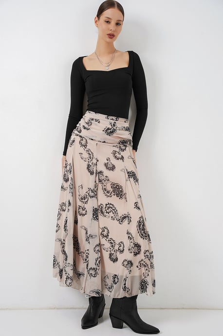 Hoge Taille Paisley Maxi Rok - Image 1