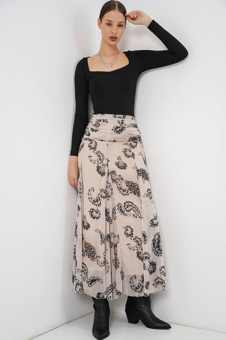 Hoge Taille Paisley Maxi Rok - Image 5