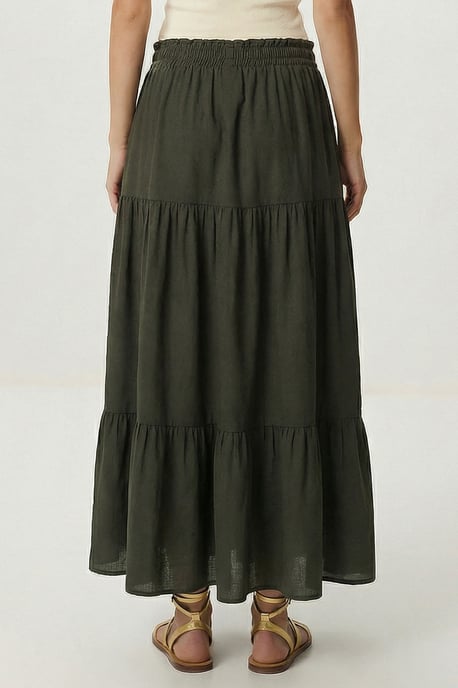 Hoge Taille A-Lijn Maxi Rok - Image 4