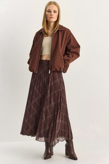 Hoogwaardige Geruite Maxi Rok - Image 1