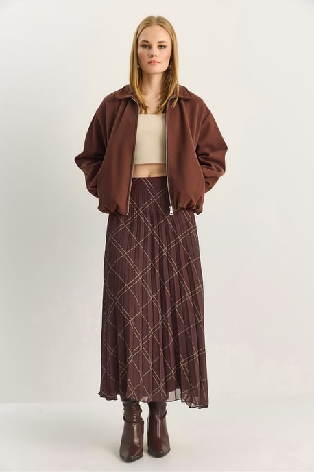 Hoogwaardige Geruite Maxi Rok - Image 2