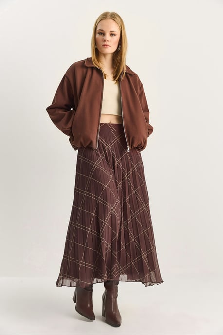 Hoogwaardige Geruite Maxi Rok - Image 3