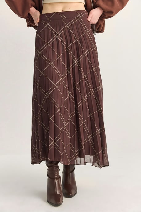 Hoogwaardige Geruite Maxi Rok - Image 6