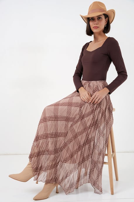 Asymmetrische Patroon Maxi Rok - Image 3