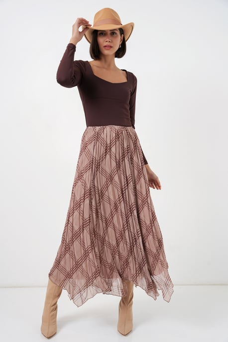 Asymmetrische Patroon Maxi Rok - Image 5