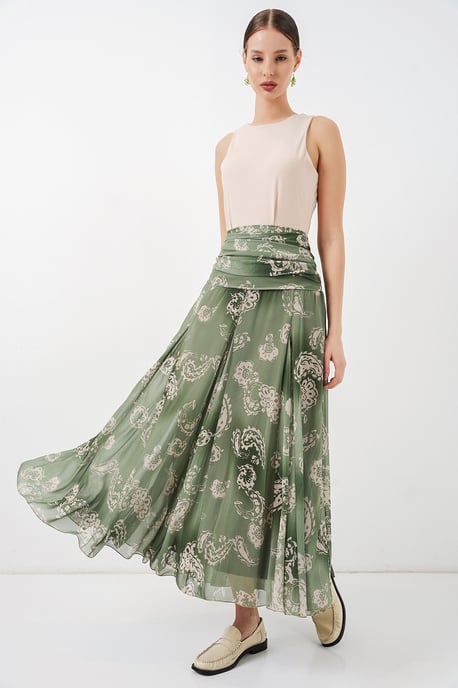 Hoge Taille Paisley Maxi Rok - Image 3