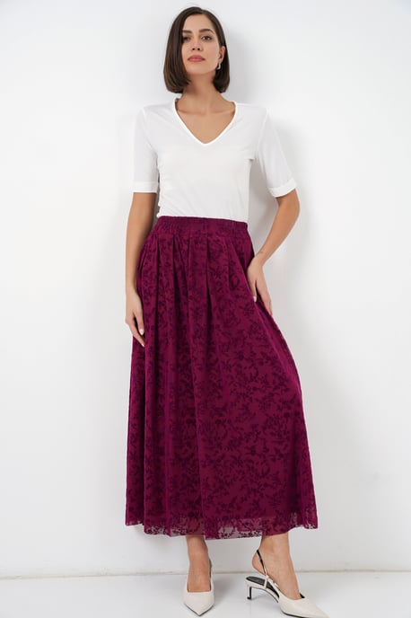 High Waist Floral Maxi Skirt - Image 3