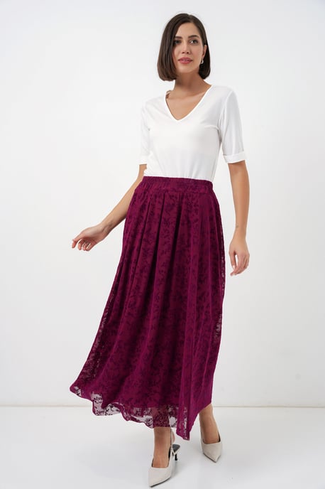 High Waist Floral Maxi Skirt - Image 5