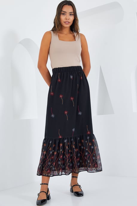 Geprinte Maxi Rok met Bloemenmotief - Image 4