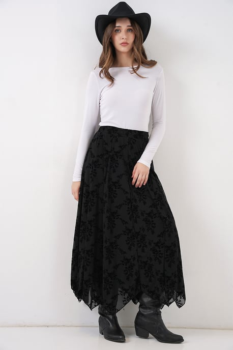 Hoge Taille Bloemen A-Lijn Maxi Rok - Image 1