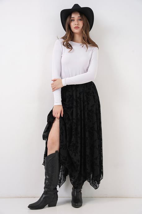 Hoge Taille Bloemen A-Lijn Maxi Rok - Image 3