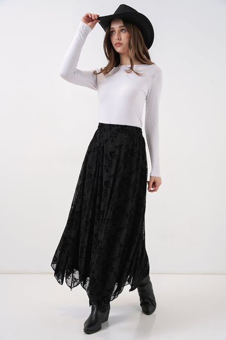 Hoge Taille Bloemen A-Lijn Maxi Rok - Image 4