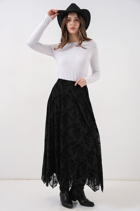 Hoge Taille Bloemen A-Lijn Maxi Rok - Image 6