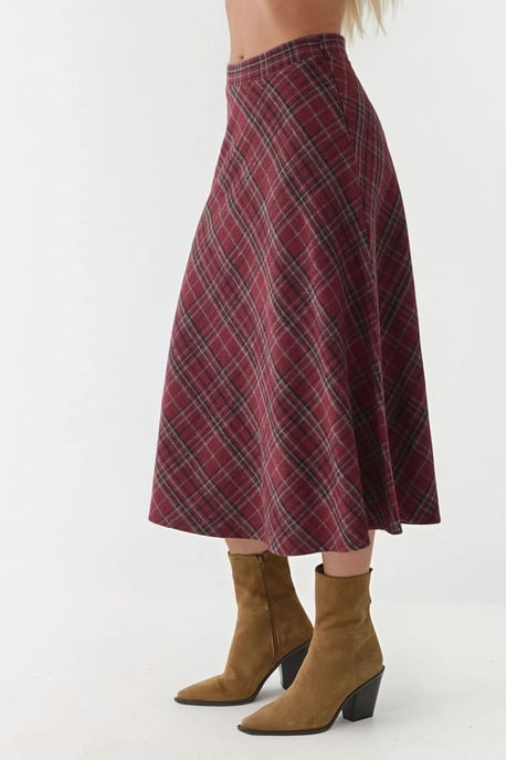 Maxi A-Line Skirt with Zipper Closure - Image 1