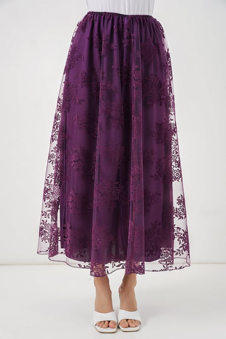 Floral High Waist Maxi Skirt - Image 2