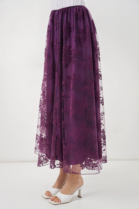 Floral High Waist Maxi Skirt - Image 4