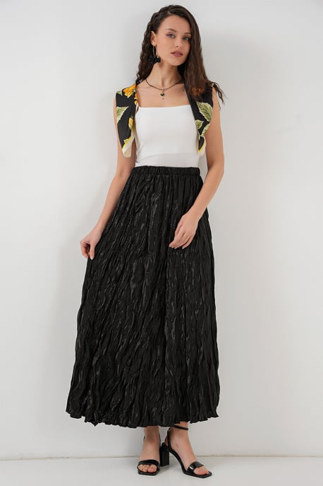 Gestructureerde Maxi Rok met Elastische Taille - Image 1