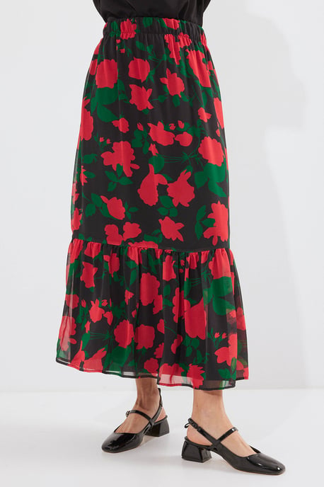 Geprinte Maxi Rok met Bloemenmotief - Image 2