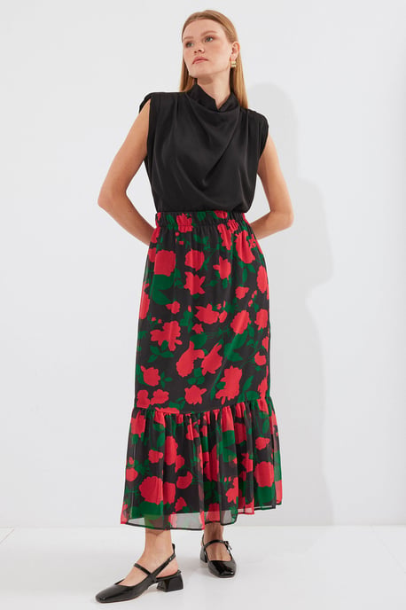 Geprinte Maxi Rok met Bloemenmotief - Image 6