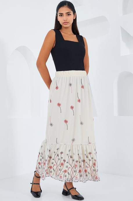 Geprinte Maxi Rok met Bloemenmotief - Image 1