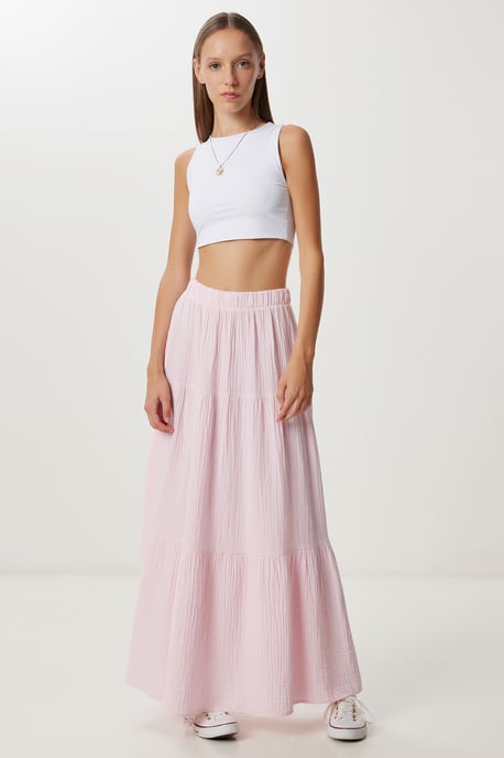 High Waist A-Line Maxi Skirt - Image 2