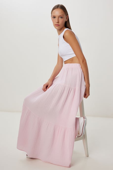 High Waist A-Line Maxi Skirt - Image 3